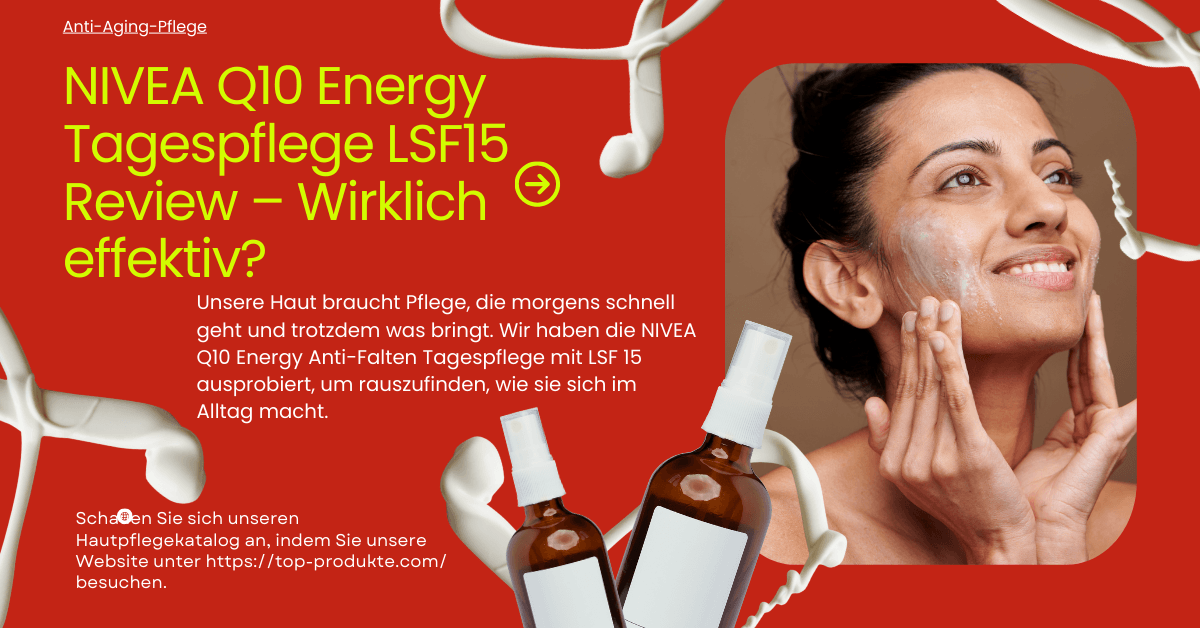 Frau trägt Gesichtscreme auf und lächelt – NIVEA Q10 Energy Anti-Falten Pflege im Anwendungstest