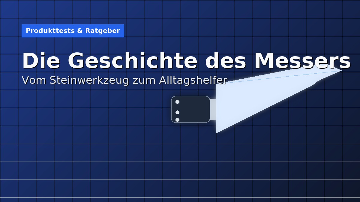 Historisches Messer als moderne Silhouette vor Stahlblau-Hintergrund – Die Geschichte des Messers kompakt